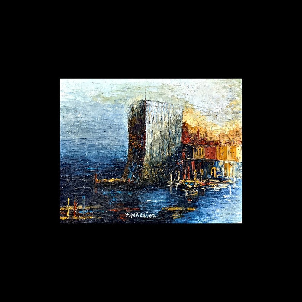 Intense Impressionist Impasto Oil on Canvas signed S. Marius or Markus